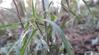 Stark naked Japanese fat frog lady in the swamp HD