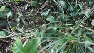 Stark naked Japanese fat frog lady in the swamp HD