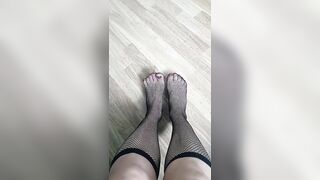 fishnet stockings (foot fetish)