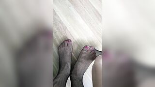 fishnet stockings (foot fetish)