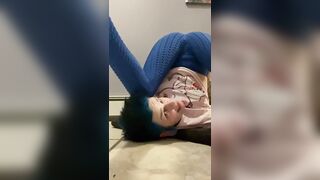 Peeing Upside Down with Gushing on Face
