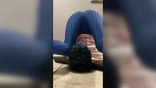 Peeing Upside Down with Gushing on Face