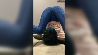 Peeing Upside Down with Gushing on Face