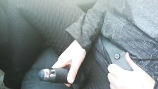 Stepdaughter masturbates in the car while her stepdad drives
