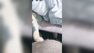 Lesbian step mom Touching and handjob for first time stepson