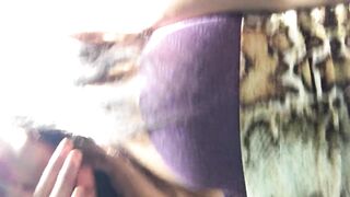 my sexy stepsister sends me a hot video while she is in the car