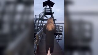 Naughty schoolgirl loves doing it in public